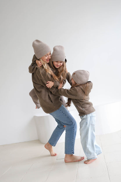 Merino Wool Fleece Jacket - Brown