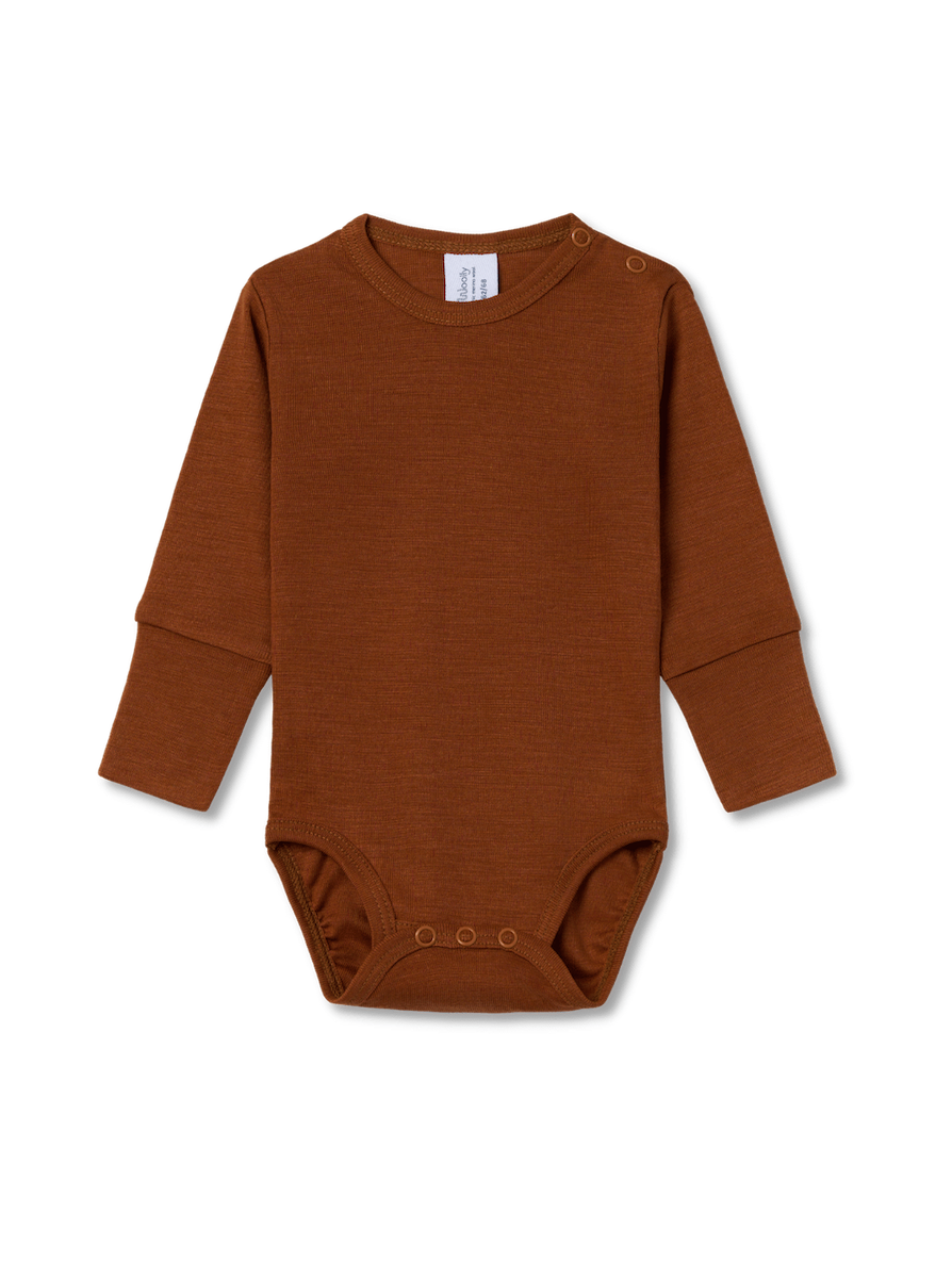 Brown baby bodysuit on a transparent background