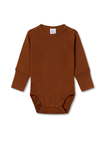 Brown baby bodysuit on a transparent background