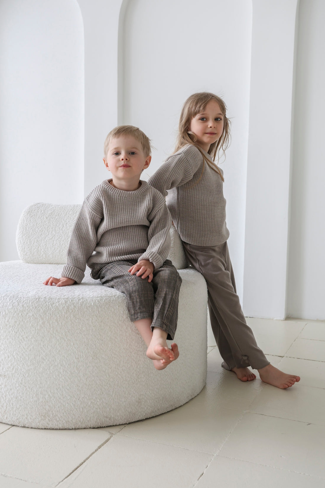 Double-Knit Merino Wool Sweater for Kids - Ivory