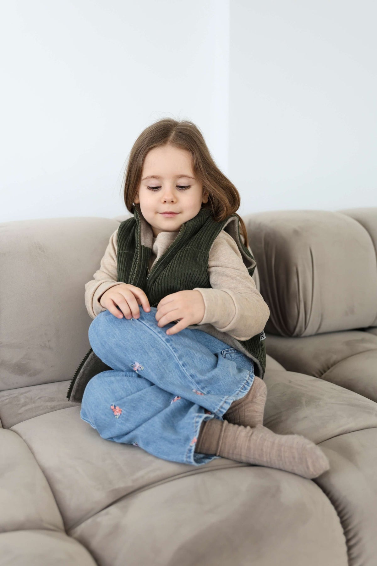 Reversible Merino Wool &amp; Corduroy Vest — Forest Green &amp; Raspberry