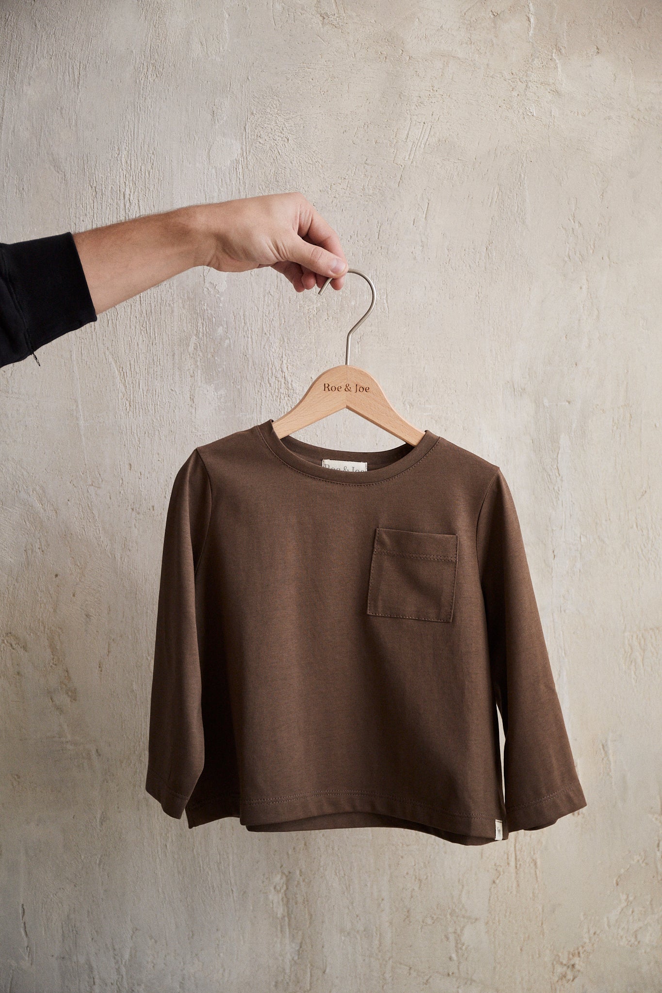 Organic Cotton Longsleeve T-Shirt  - Brown