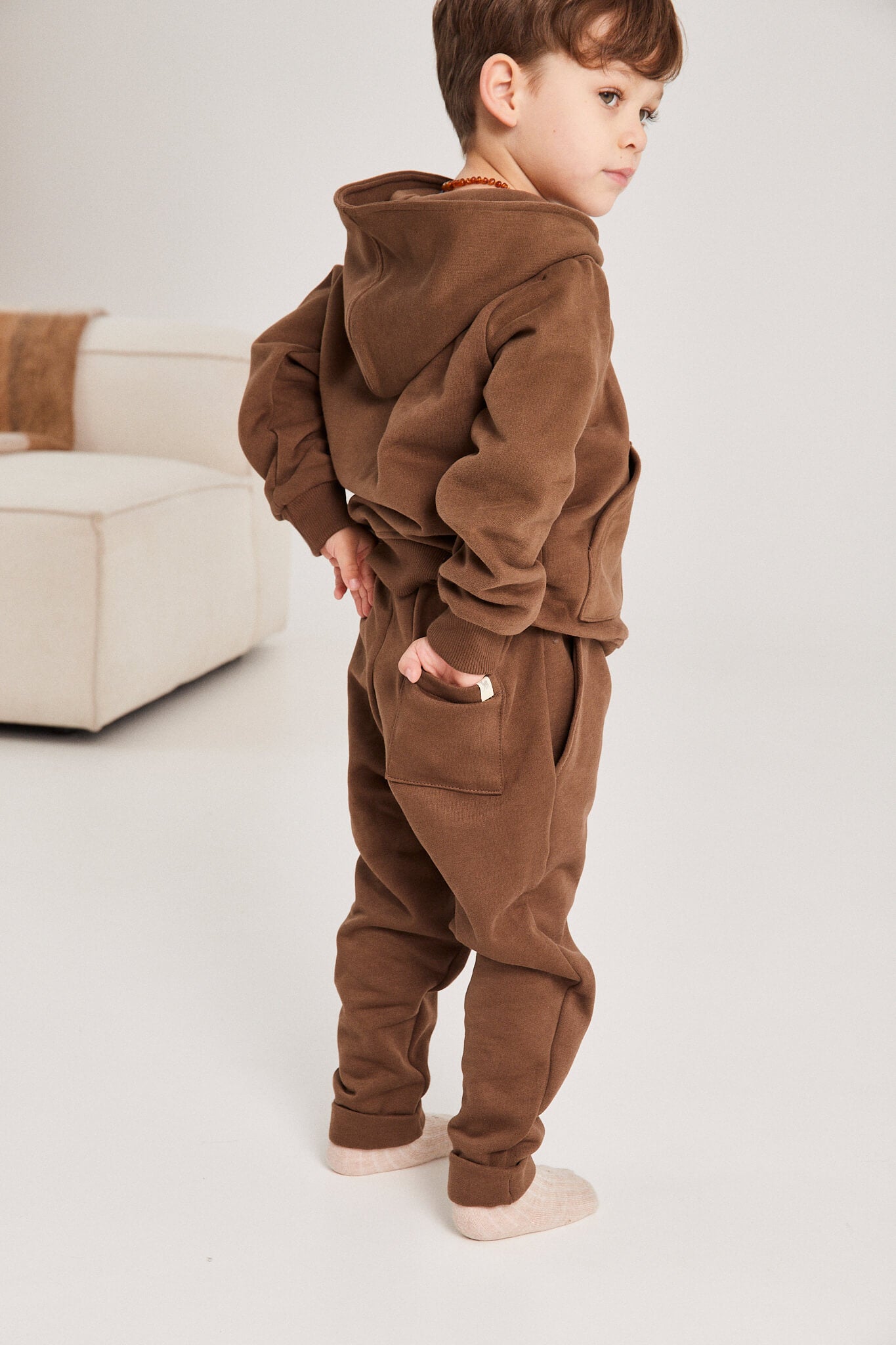 Brown organic cotton sweatpants