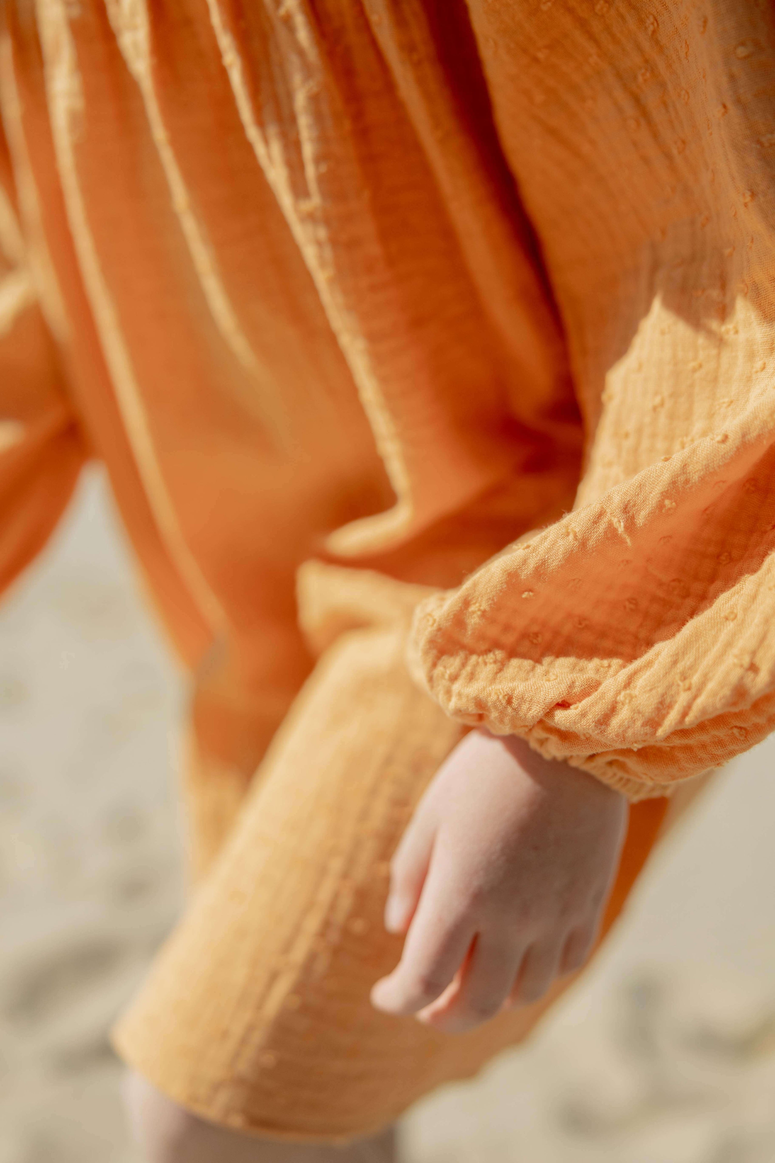 Orange dress comfy girl