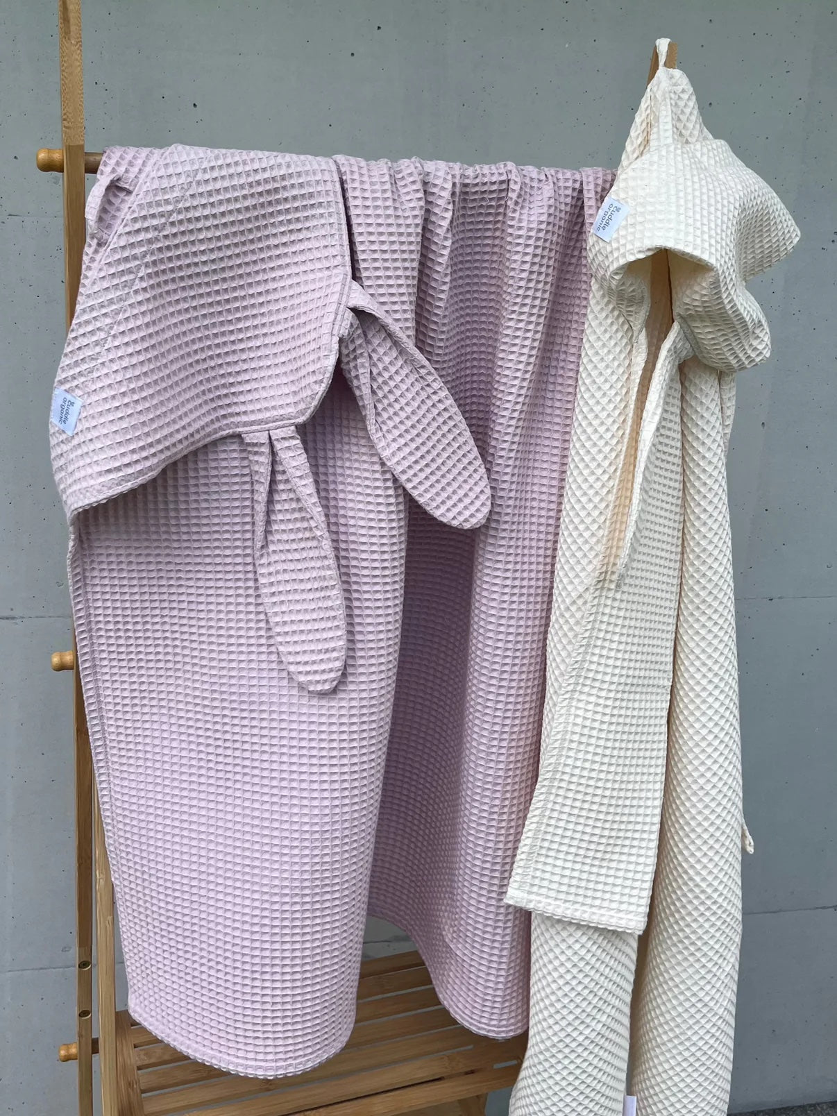 Pink cream towels organic cotton baby toddler