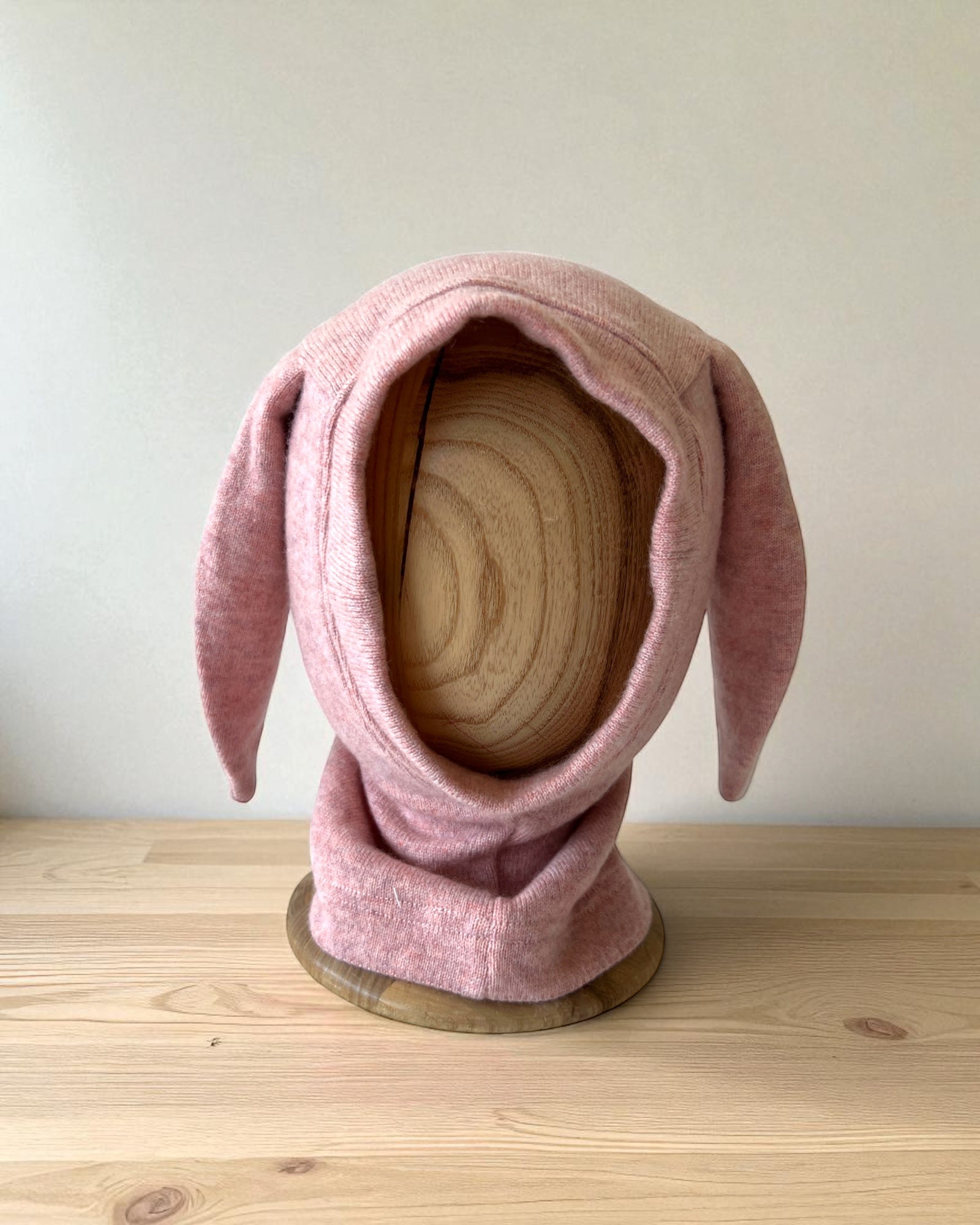 Balaclava mit Häschenmotiv aus reinem Kaschmir - Rosa