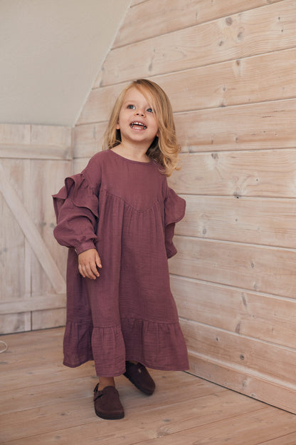 Oversized Cotton Dress - Wild Plum