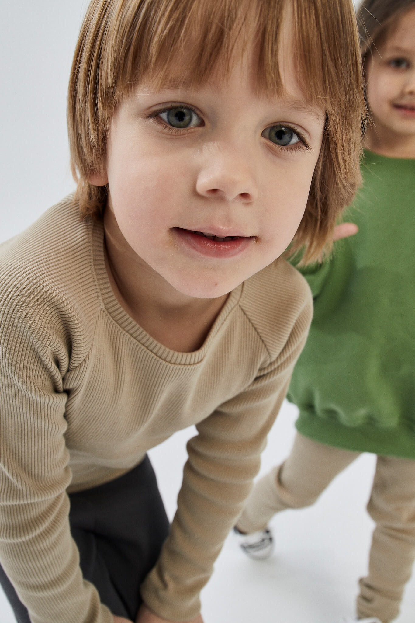 Ribbed linen cotton longsleeve kids