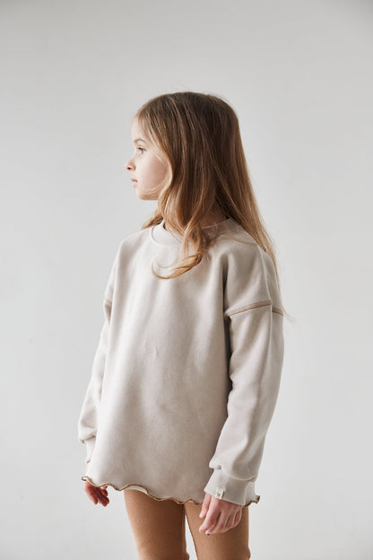 Sweatshirt aus Bio-Baumwolle - Taupe