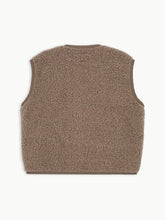 Brown fleece vest on a white background