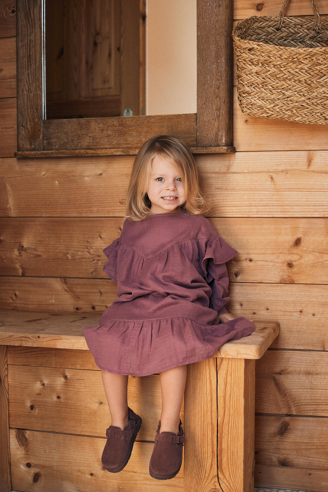 Oversized Cotton Dress - Wild Plum